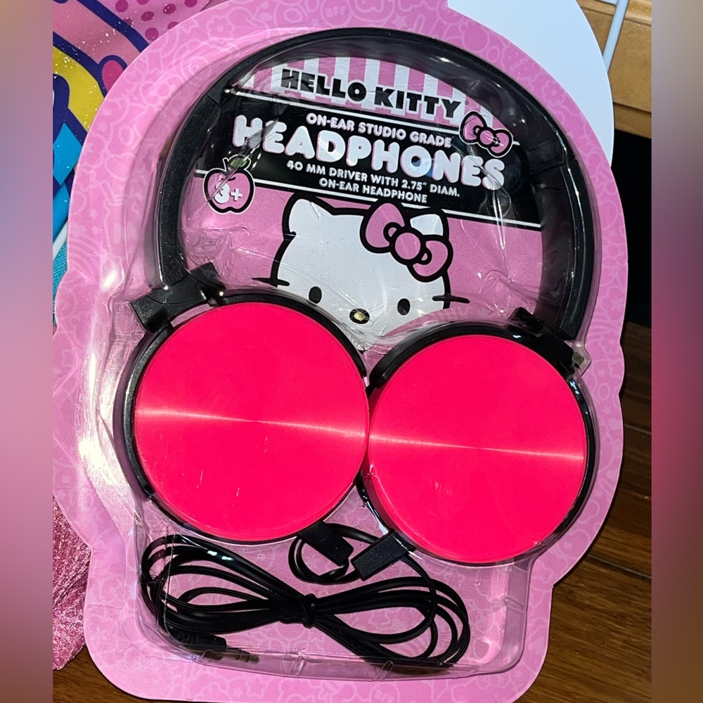Hello Kitty Pink and Blue Backpack with pair of Headphone Set NEW NWT - Picture 2 of 11